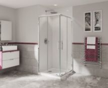 New (F16) 800mm Corner Entry Shower Enclosure. Corner Entry Sliding Door Telescopic Glass Cubic...