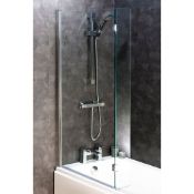 New (F68) 1400x800mm Square Bath Screen With Flipper.