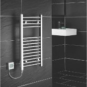 New (C66) Flat Electric Towel Radiator 700 x 400mm Chrome 512Btu. Electrical Installation Only...