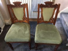 Ornate mahogany dining chairs (set of four)