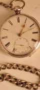 Victorian Hallmarked Silver Pocket Watch And Chain