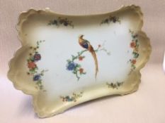 Serving plate, MZ Altrohlau Golden Pheasant