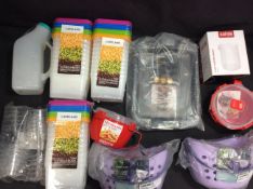 BRAND NEW STOCK 11x Mixed Items To Inc Peg Caddy, Brownie Tin, Coffee Beaker, Microwave Bowl, ect