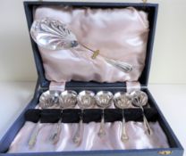 Cased Set Antique Shell Shape Silver Plated Dessert/Fruit Spoons
