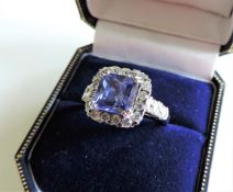 Sterling Silver Tanzanite Ring Size O1/2