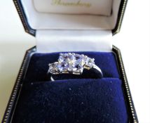 Sterling Silver 6 Stone Tanzanite Ring