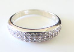 Platinum on Sterling Silver Diamond Ring