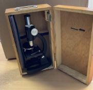 Vintage Boxed Greenkat Microscope With Slides & Tools