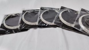 5x Brand New Silver Coloured Diamante Crystal Choker Necklaces. RRP £100