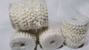 72 Metres of 8mm White Pearl String Beads. RRP £180