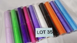 10 Rolls of 10m Mixed Colour Sheer Organza Material. RRP £70