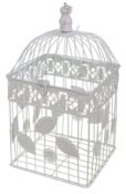 Square White Metal Wedding Birdcage Decoration with Leaf Design. RRP £19.99