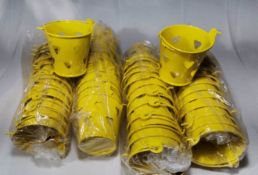 48x Yellow with Hearts Metal Decorative Pails. RRP £72