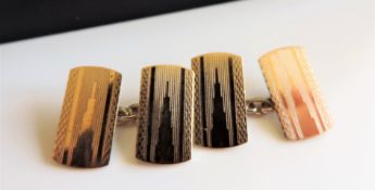 Gold on Sterling Silver Cufflinks Art Deco Empire State Building Design