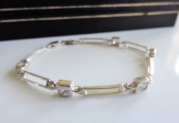 Sterling Silver 3.5ct White Topaz Tennis Bracelet