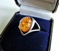 Sterling Silver Baltic Amber Ring