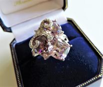 Sterling Silver Topaz Gemstone Ring New with Gift Box