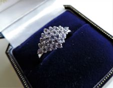 Sterling Silver Tanzanite Cluster Ring New with Gift Box