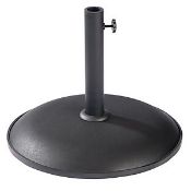 (9A) 2x Parasol Base Items. 1x 15Kg Round parasol Base. 1x Quarter Parasol Base.