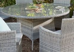 1x Hartington Florence Collection 6 Seater Dining Table. Powder Coated Aluminium Frame. Hand Woven