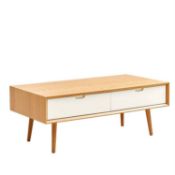 (8F) 1x Nordic Rectangular Coffee Table with Drawers. RRP £250.00. (H)42 x (W)110 x (D)55cm. Unit A