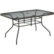 (10A) 2x Items. 1x Garden Table With Toughened Glass Top (140x 91cm) - No Fixings In Lot. 1x Cream