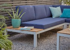 1x Hartington Spirit Collection Garden Corner Sofa Set Navy RRP £1100. Lightweight Aluminium Frame
