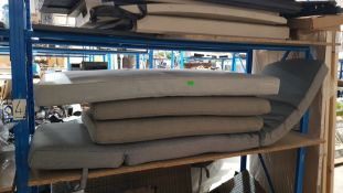 (7I) 4x Mixed Size / Style Large Grey Garden Furniture Cushions.