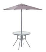 (10F) 1x Andorra Round Table & Parasol RRP £75. (Appears Complete With Fixings)