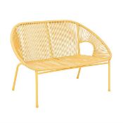 (10D) 1x Acapulco 2 Seater Garden Bench Yellow. Unit Clean, Appears As New.