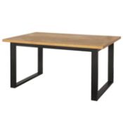1x Skelby Herringbone Oak Table. Classic Herringbone Pattern Top, With Square Frame Legs. Seats Up