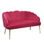 (16) 1x Sophia Occasional Sofa Cerise. Velvet Fabric With Metal Legs (H77x W127x D71cm). Unit Appe