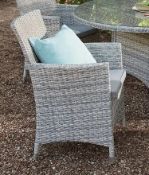 (10E) 1x Hartington Florence Collection Dining Chair With 2x Cushions. Powder Coated Aluminium Fram