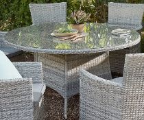 1x Hartington Florence Collection 6 Seater Dining Table. Powder Coated Aluminium Frame. Hand Woven