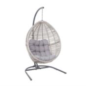 1x Hartington Florence Collection Hanging Chair RRP £280. Powder Coated Steel Frame. Hand Woven Syn