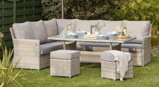 1x Florence Garden Corner Sofa Set RRP £1100. Lightweight Aluminium Frame With Hand Woven UV Resis