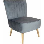 (16) 3x Items. 1x Grey Occasional Chair RRP £65. 2x Faux Leather Grey Chair.