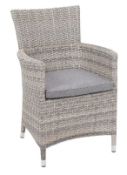 (9F) 2x Hartington Florence Collection Dining Chair With 2x Cushions. Powder Coated Aluminium Frame