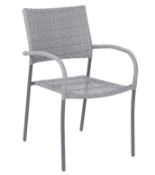 (16) 6x Bambrick Stacking Chair. Powder Coated Steel Frame. Hand Woven Synthetic Rattan. (H82x W5