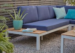 1x Hartington Spirit Collection Garden Corner Sofa Set Navy RRP £1100. Lightweight Aluminium Frame