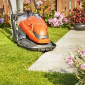 (8C) 3x Items. 1x Flymo Easiglide 360V Electric Hover Collect Lawnmower. 1x Flymo Contour Cordless