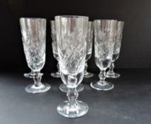 Vintage Royal Brierley Crystal 'Elizabeth' Tall Wine Glasses Set 8