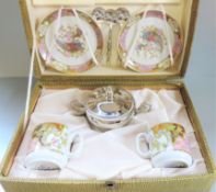 Italian Porcelain Demitasse Coffee Cup and Saucer Set