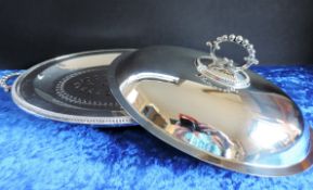 Antique Silver Plate Vegetable Serving Dish/Entree Dish