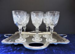 Vintage Cut Crystal and Silver Plate Drinks Set