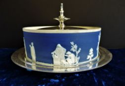 Antique Wedgwood Jasper Ware Butter Dish