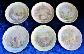 Set 6 Royal Doulton Wind in the Willows Collectors Plate