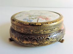 Vintage Petit Point Embroidered Trinket Box