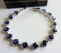 Sterling Silver 12ct London Blue Topaz Bracelet New with Gift Box