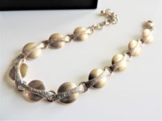 Vintage Sterling Silver Two Tone Bracelet